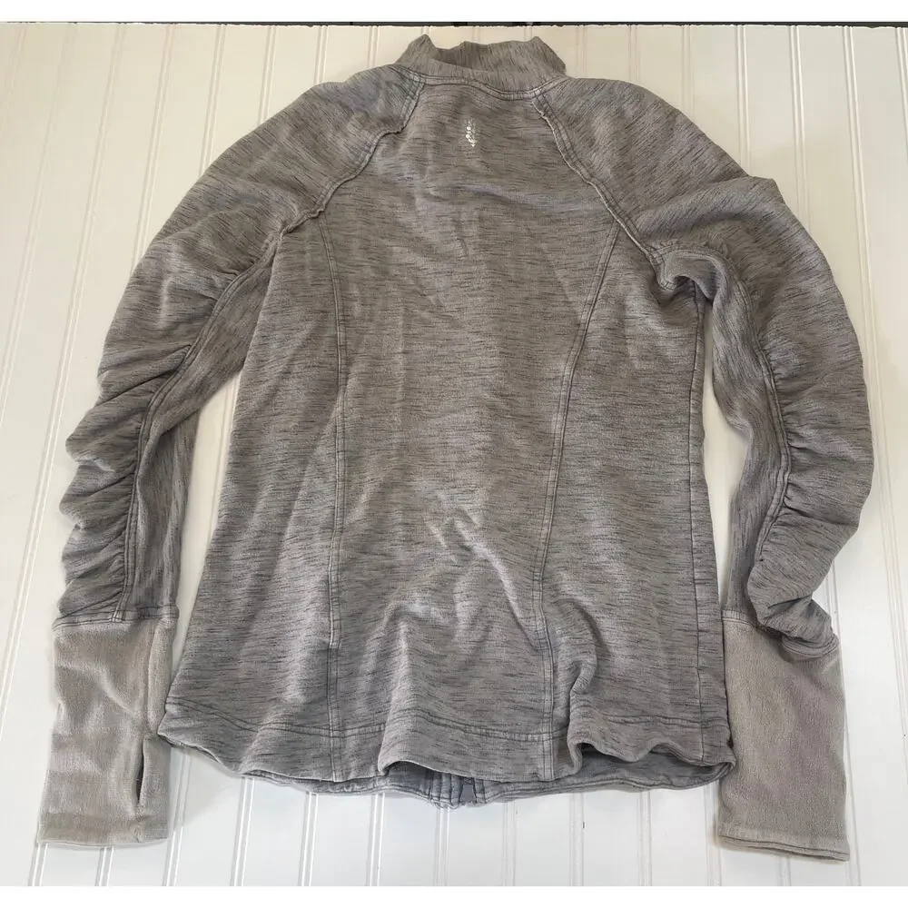 Free‎ People Movement Cool Zip Jacket Gray Womens Medium Pockets *READ